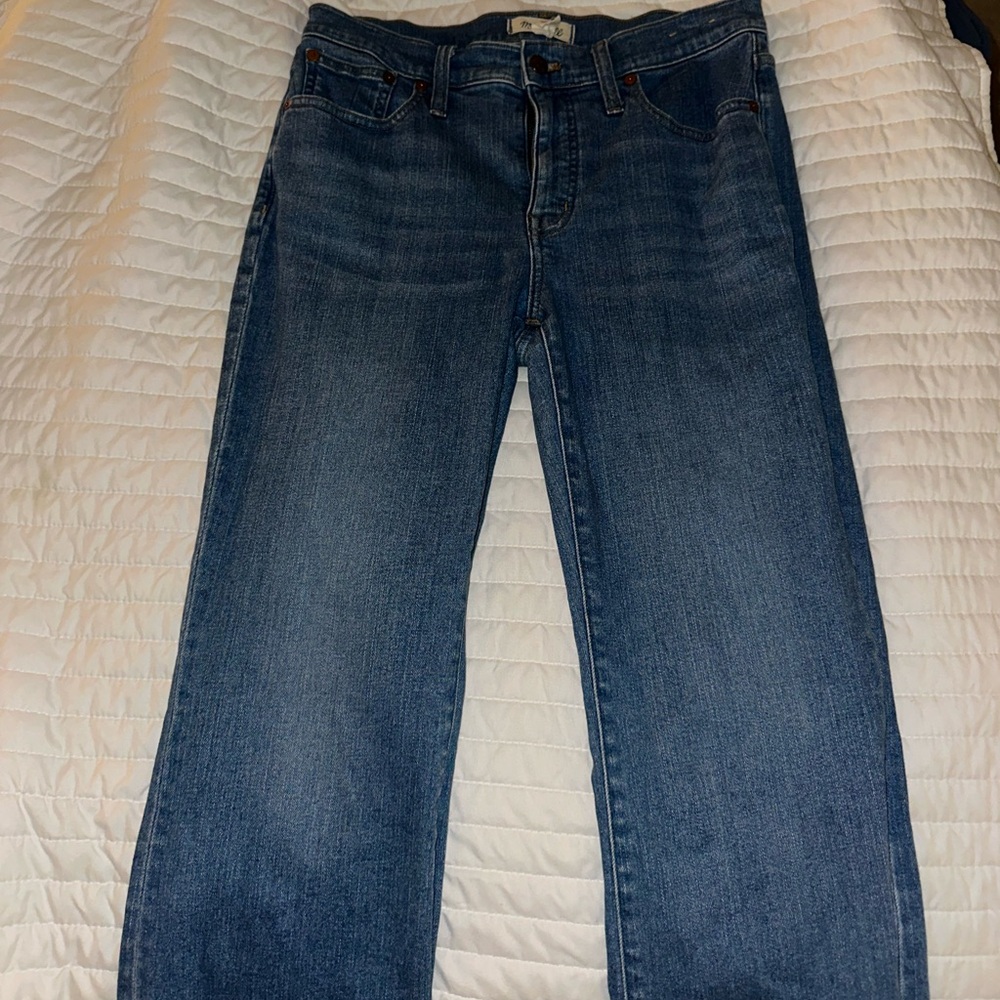Madewell Blue Kick Out Crop Jean